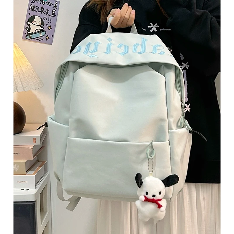 新款字母书包女初高中学生ins日系百搭学院风森系双肩包旅行背包