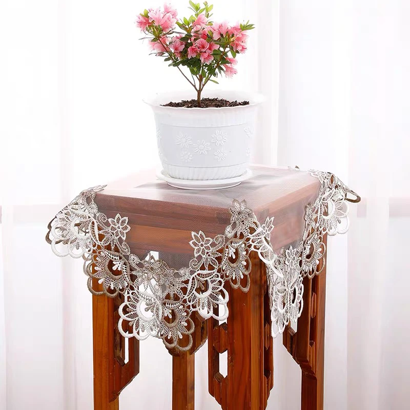 法式花边玻璃纱盖巾多用方巾防尘帘小家电通用盖巾多功能可洗