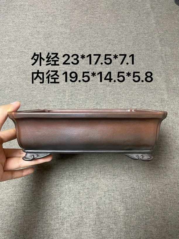 紫砂花盆长方马槽盆复古沉稳古朴