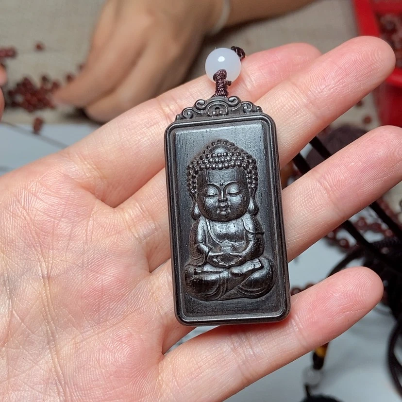【闪购商品】紫光檀小吊牌把玩件