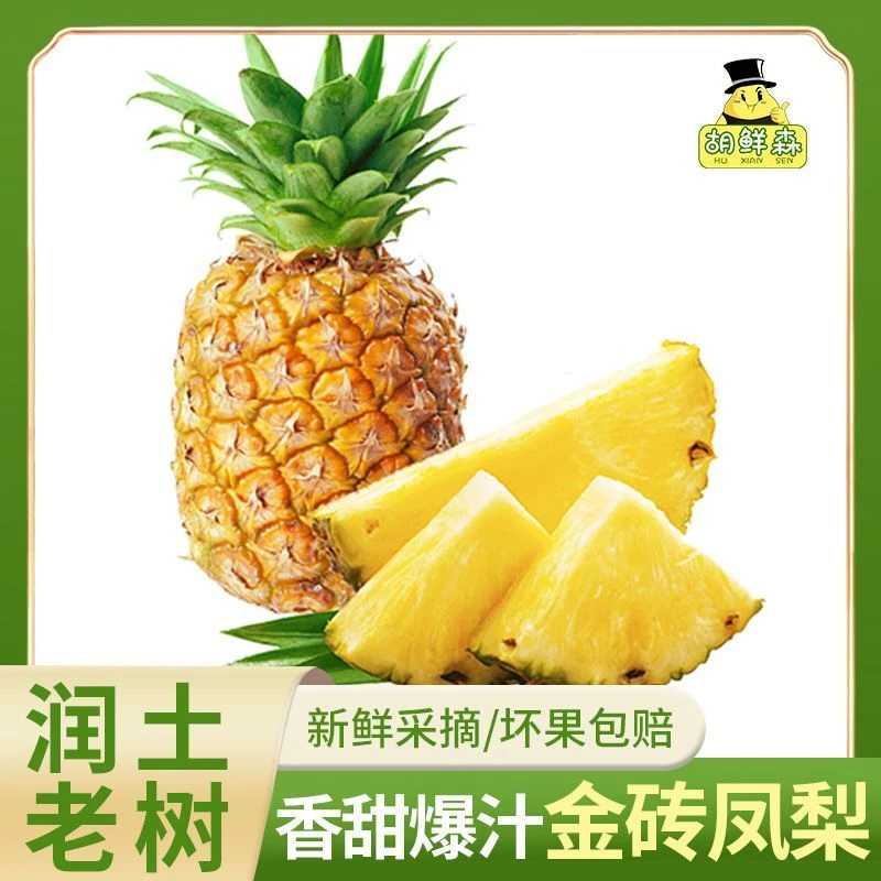 【金钻凤梨】海南新鲜水果菠萝手撕无眼应季一个1/9斤装