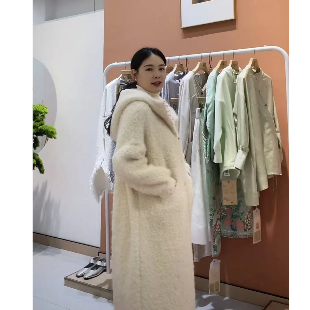 【抖音专属】连帽大衣（24801143-凝脂）