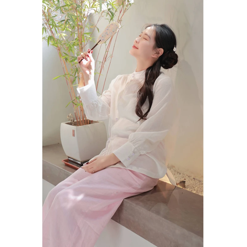 【始芳菲系列】直筒裤（24709221-粉米）