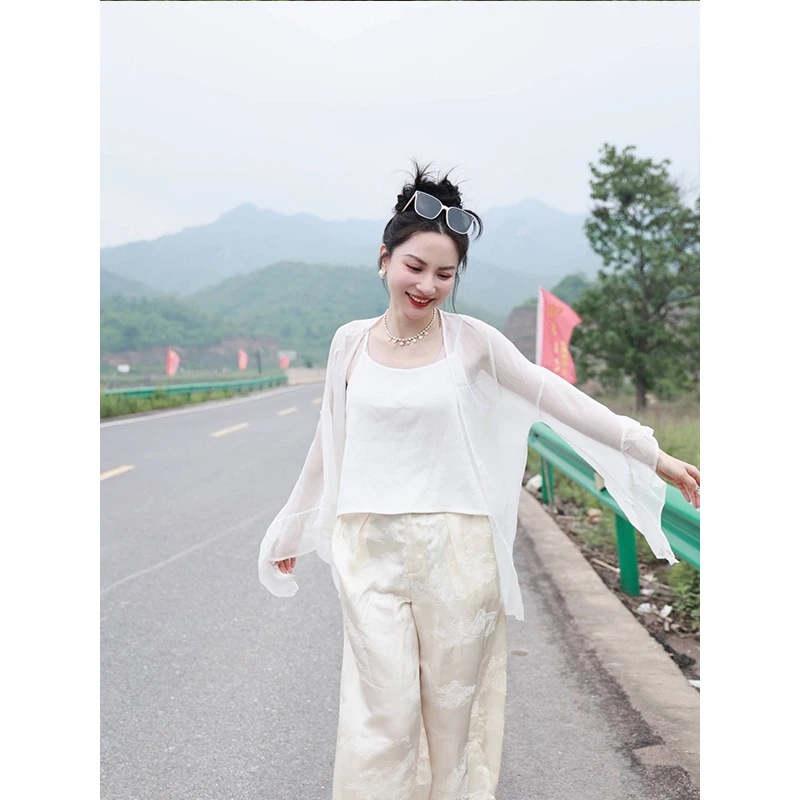 【线上专属】开衫（20805014-纱白）