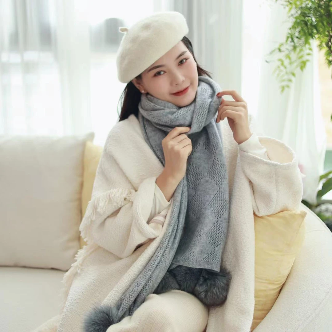 【线上专属】毛球羊绒围巾（PS01）