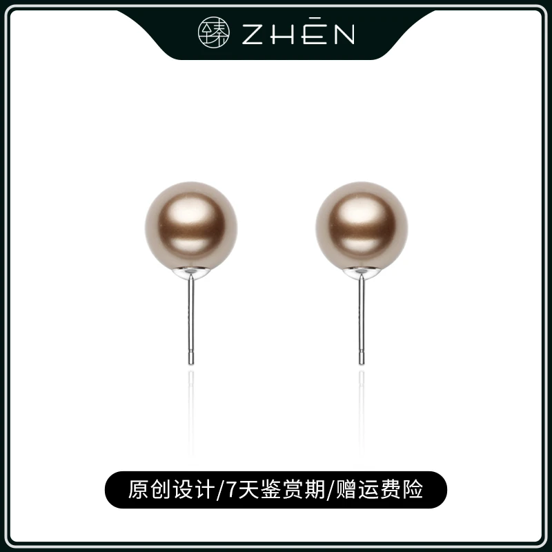 臻丰毓珠宝 925银耳饰 【兰姐专属】高奢 太妃糖12mm 正圆耳钉
