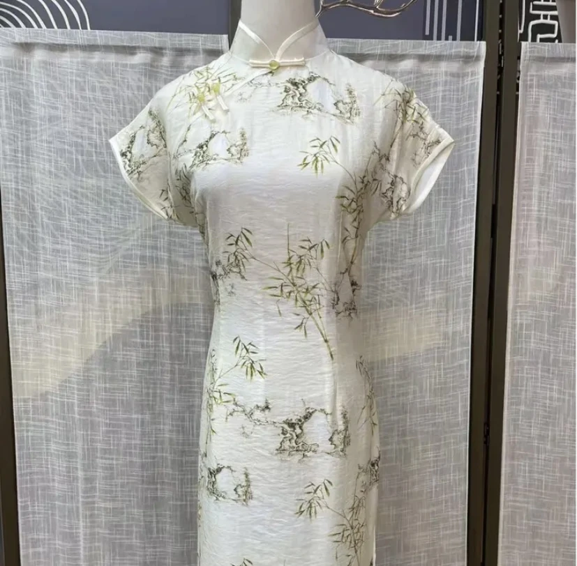 【竹叶黄】2024春季新款复古百搭优雅大方日常淑女旗袍