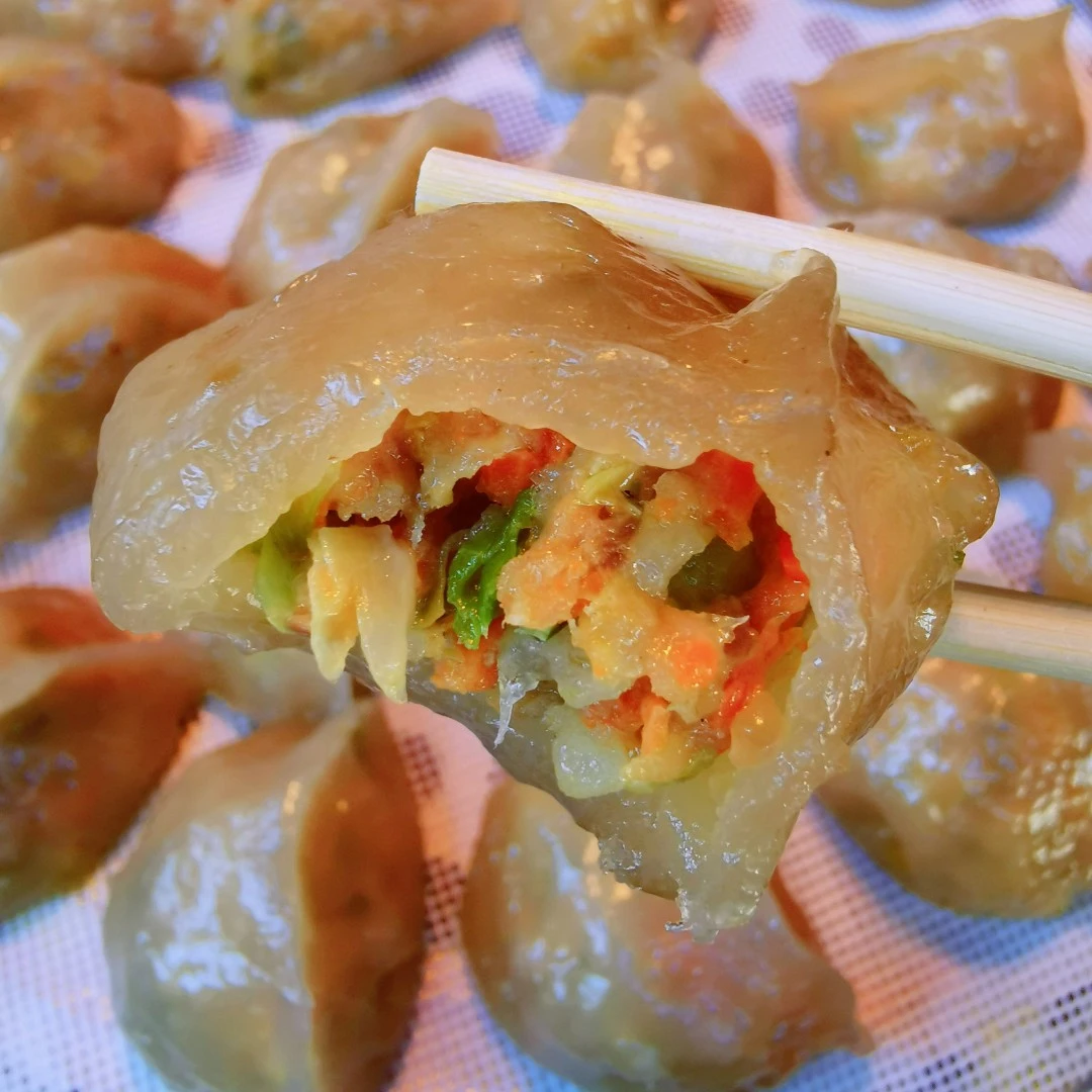 【传龙推荐】永嘉楠溪江手工金粉饺锦粉饺 营养红薯粉饺子 顺丰发货