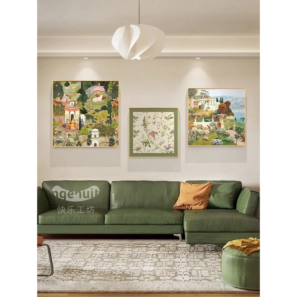 中古风客厅装饰画小众艺术高级感壁画沙发背景墙画挂画美式轻奢