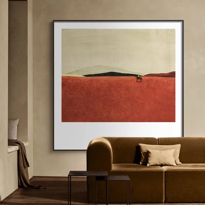 抽象写意正方形装饰画人物意境餐厅画玄关餐桌挂画清新餐厅挂画