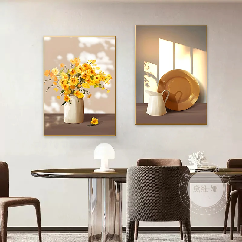 大气轻奢餐厅装饰画新款光影系列挂画高级感餐厅画客厅餐厅挂画