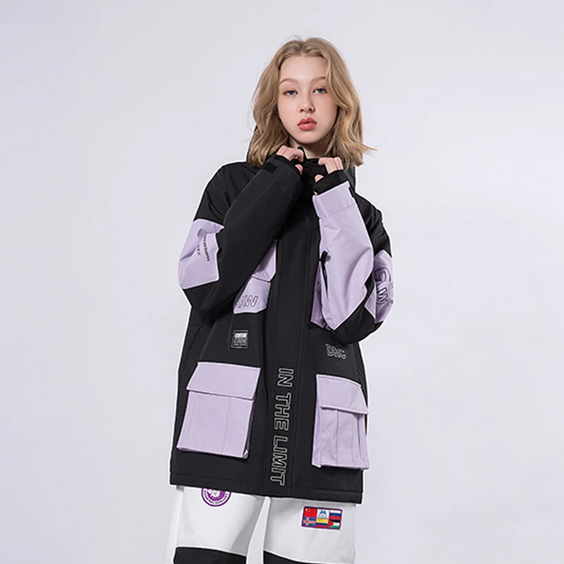@22-23冬季新款户外滑雪服女男款双单板滑雪上衣防水夹棉冬季潮牌