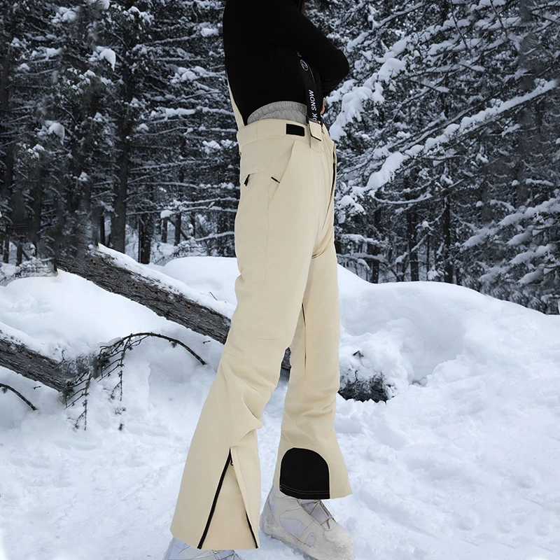 24款滑雪背带裤女款防风防水双板耐磨保暖修身户外加厚防寒冬季