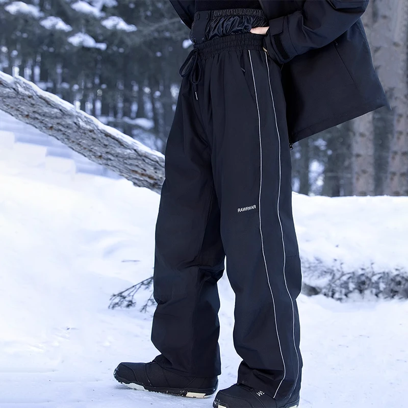 24款滑雪裤女加厚保暖单板情侣户外冬季宽松防水防风雪裤耐磨