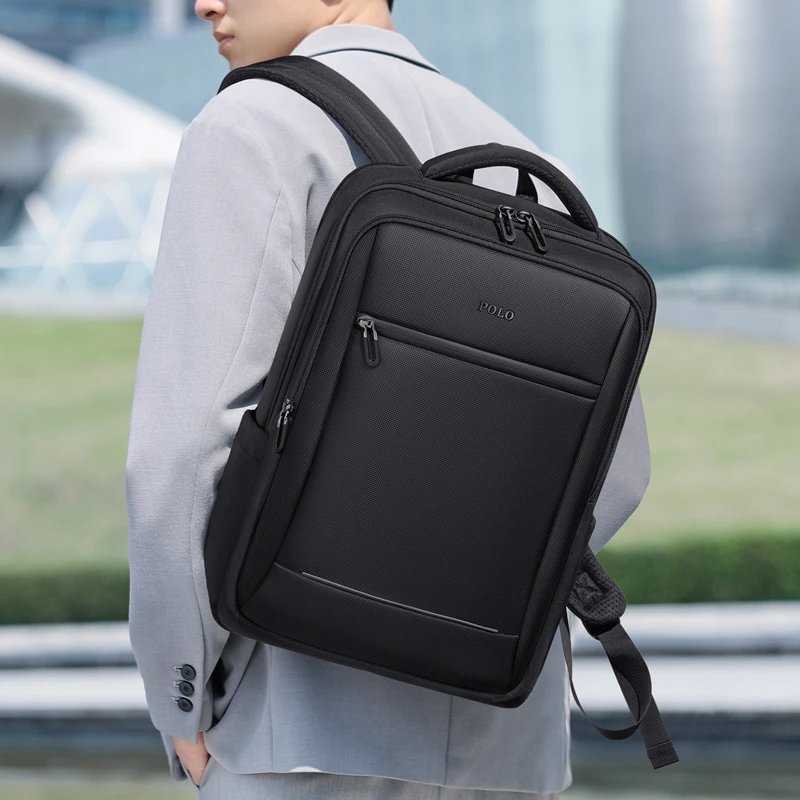POLO双肩包男士背包大容量通勤旅游背包2025新款15.6寸电脑包背包