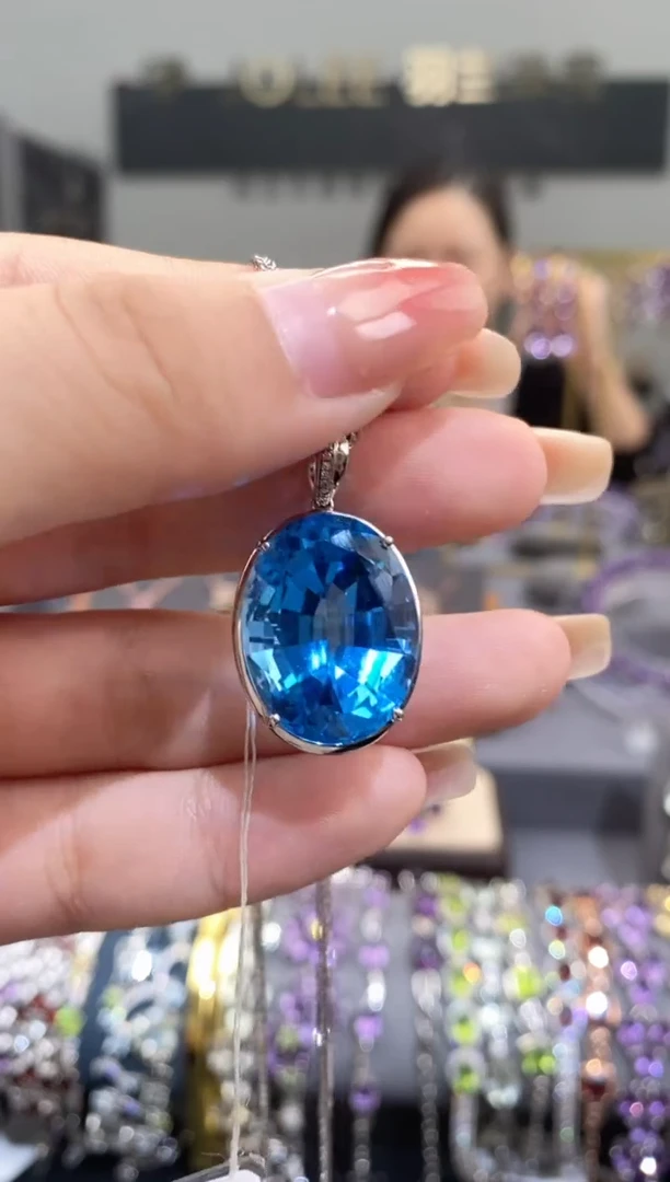 【闪购商品】托帕石吊坠18K金镶嵌托帕石吊坠 不含链