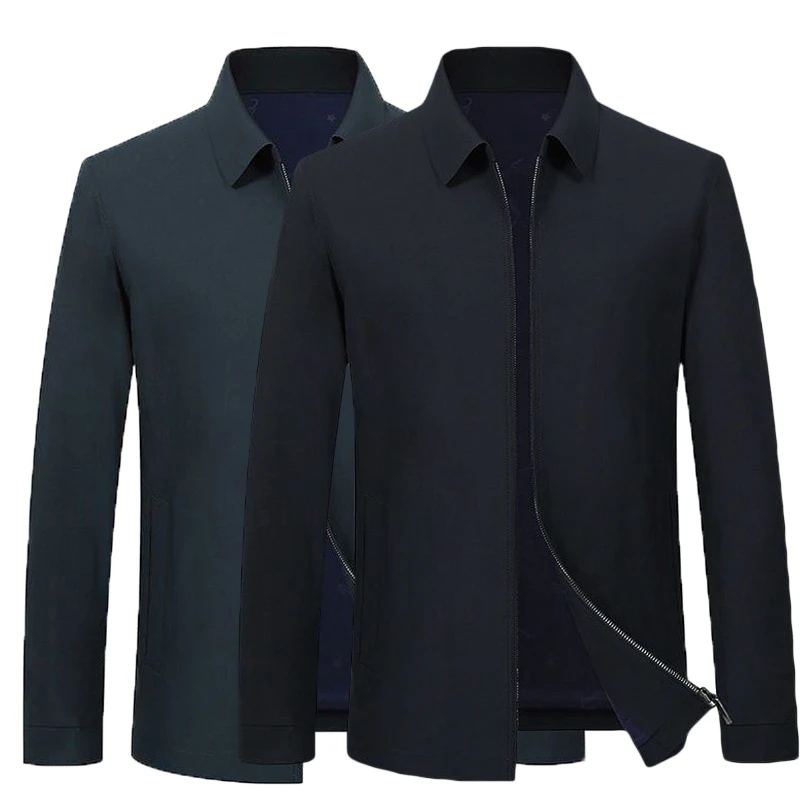 春秋中年男士夹克外套爸爸装褂子中老年领导40-50岁商务休闲上衣