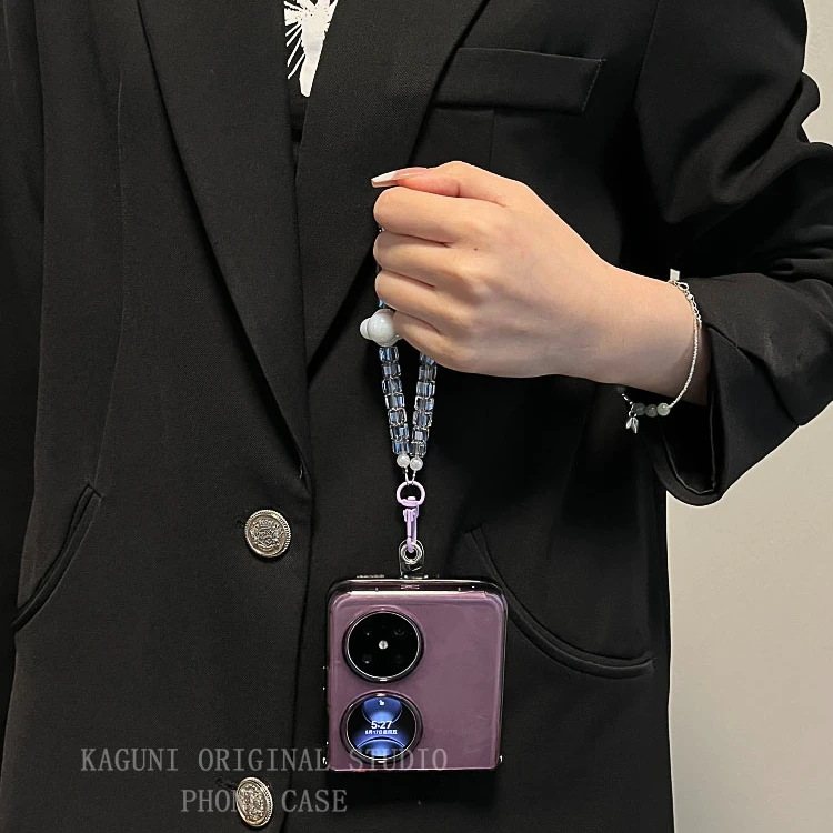 小众暗紫色云朵手提链适用于华为pocket2手机壳新款pockets折叠屏