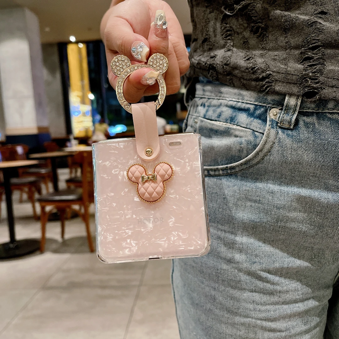 适用荣耀magicvflip手机壳折叠屏女款米妮贝壳纹小米mixflip荣耀