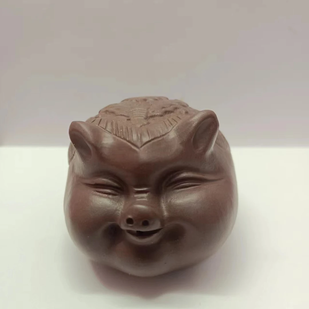 宜兴原矿紫砂福禄喜猪茶宠全手工许愿紫砂茶宠雕塑收藏送礼小茶宠