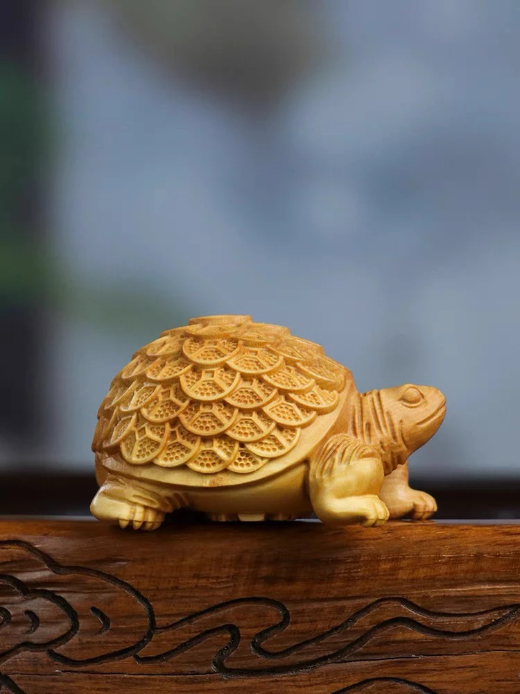 【热销百万】新款富甲天下手把件小乌龟木头小乌龟招财金钱长寿龟
