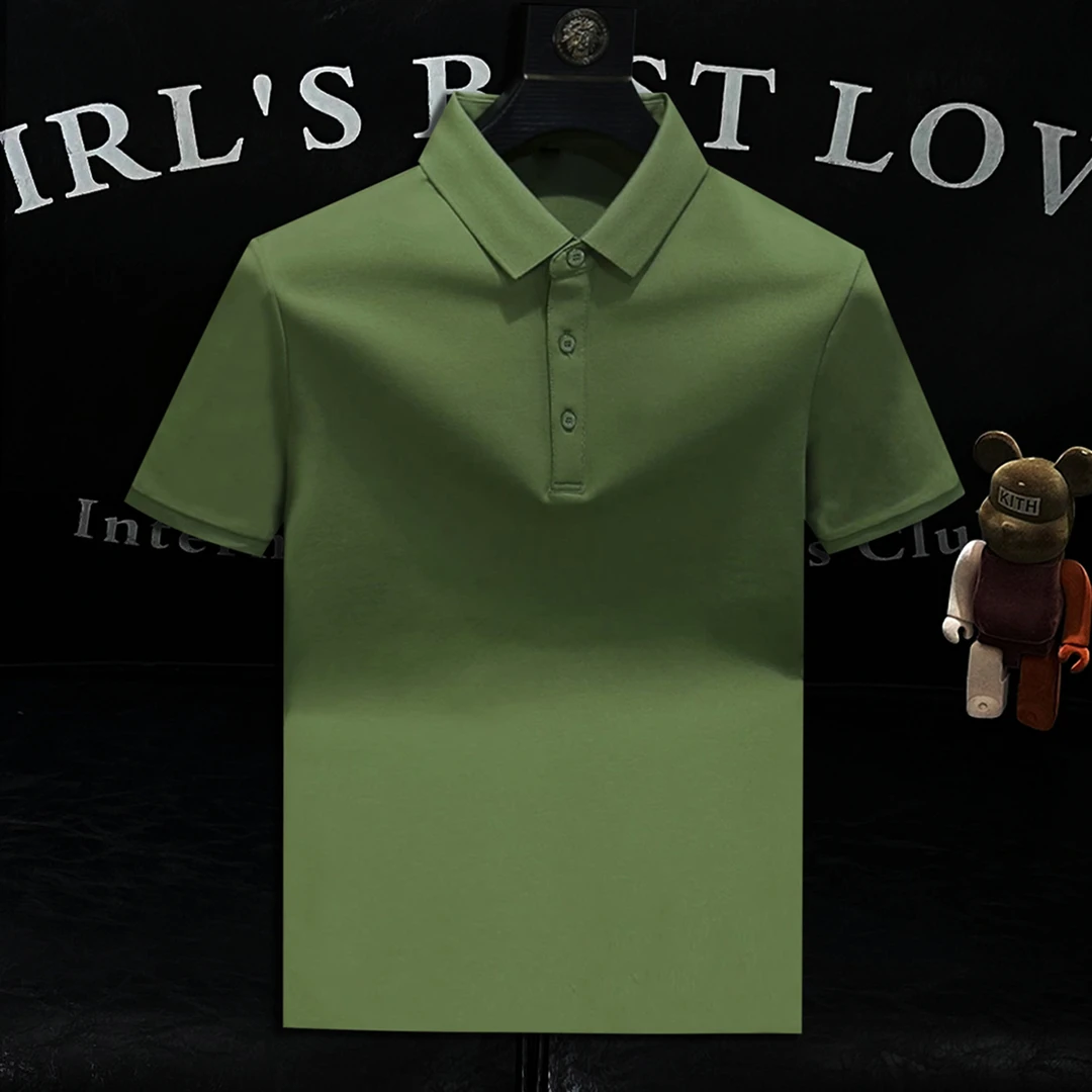 上衣T恤高端轻奢POLO衫男高档翻领夏季色透气半袖纯色短袖衫