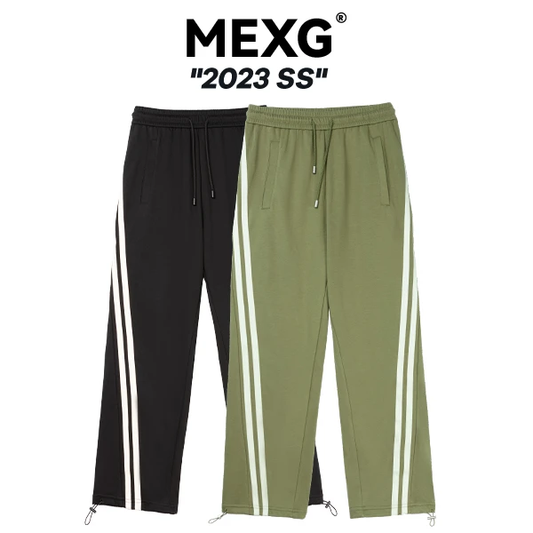 MEXG380g自省系列绣花面料普长裤直筒百搭宽松休闲裤男女同款0111