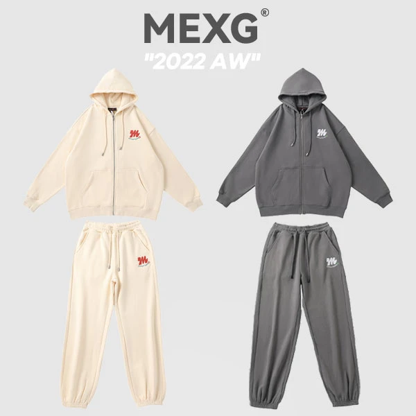 MEXG390g未知系列休闲套装宽松开衫卫衣卫裤两件套潮男女同款0117