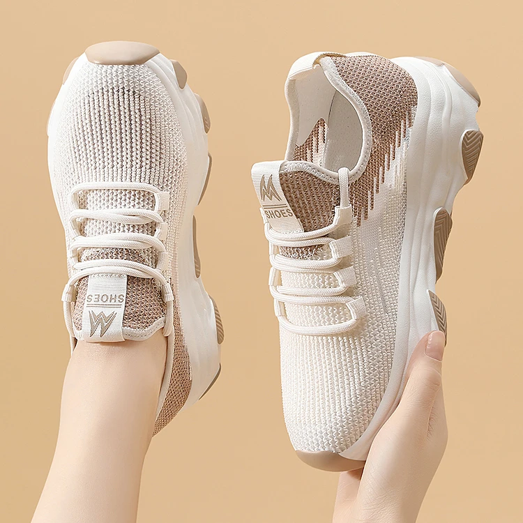 WANSSENY透气运动鞋女休闲百搭轻便软底跑步老爹鞋2025新款旅游鞋