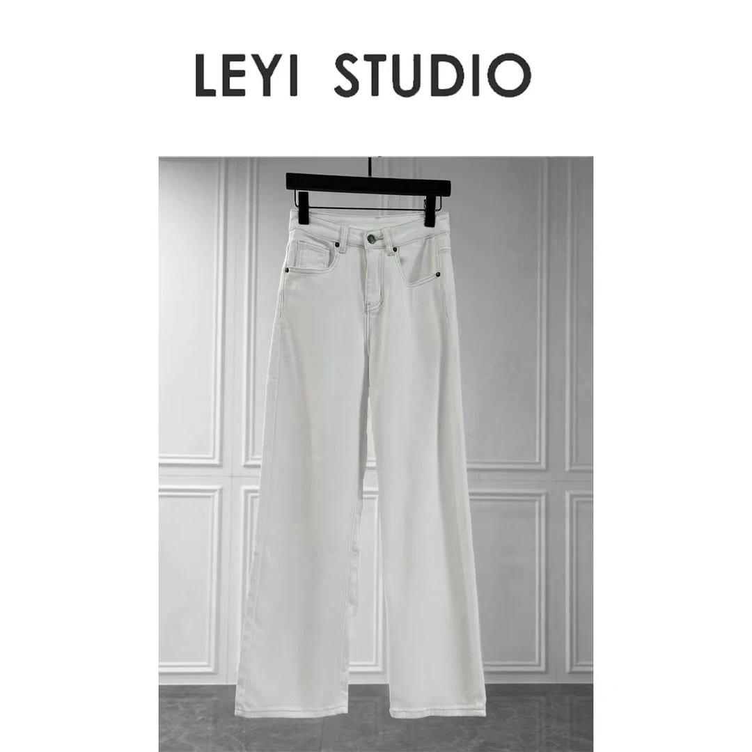 LEYI  “澳白牛裤”土耳其神裤撞色明线直筒显瘦百搭牛仔裤-2310