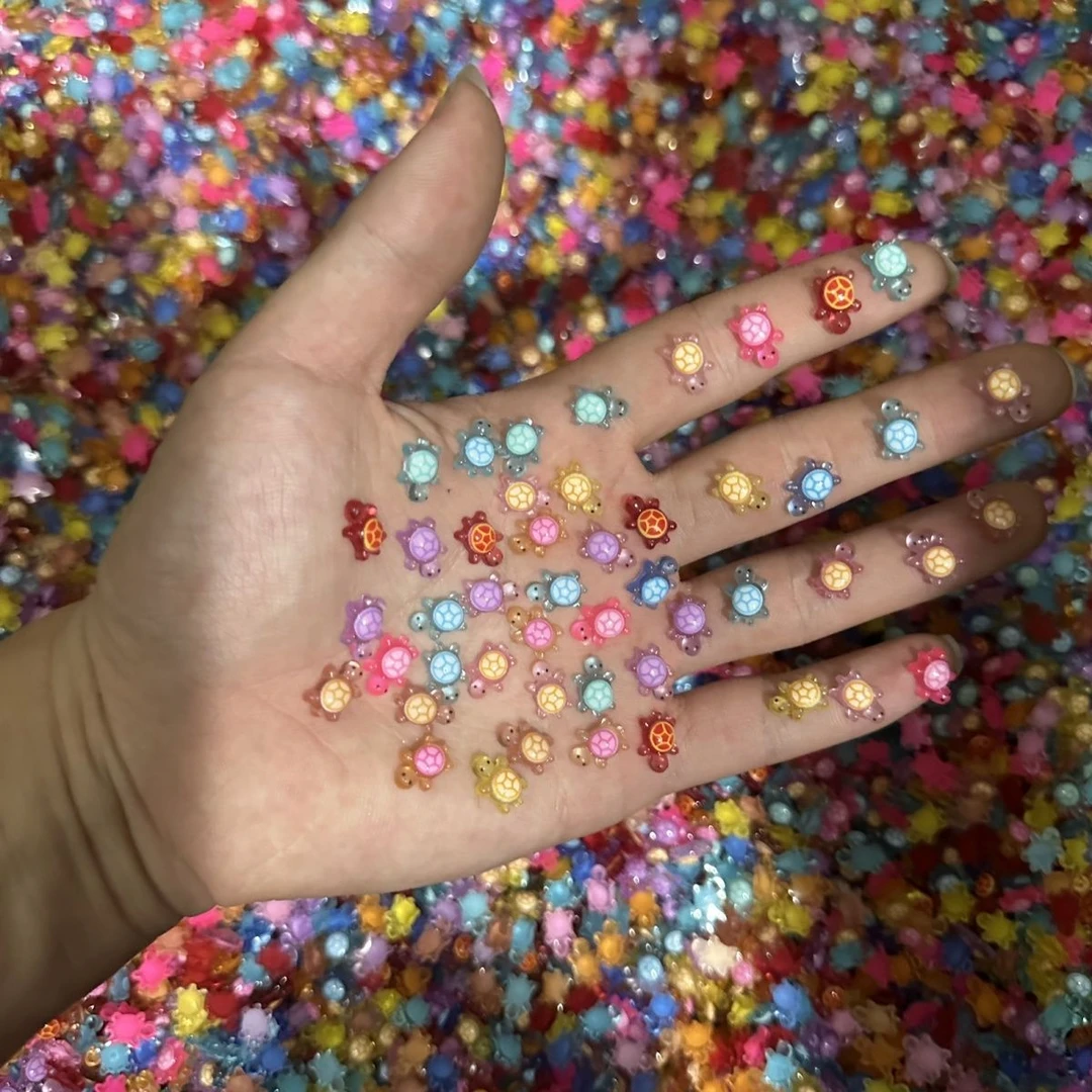 迷你卡通超级小小乌龟夜光网红爆款配件摆件美甲树脂diy奶油