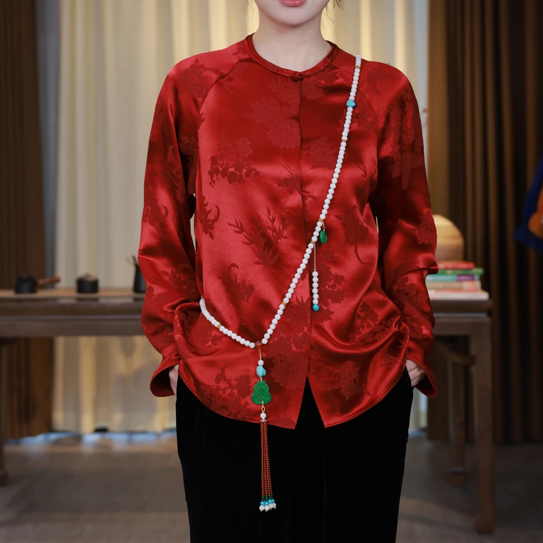 新中式国风百搭上衣斜跨链背链HS101