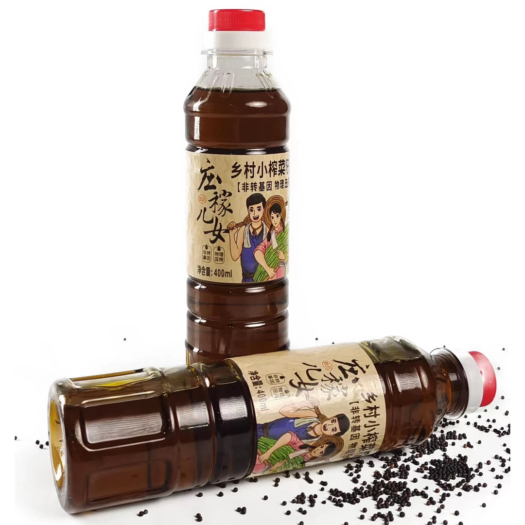 庄稼儿女四川乡村小榨纯菜籽油传统压榨菜油食用油粮油400ML原味