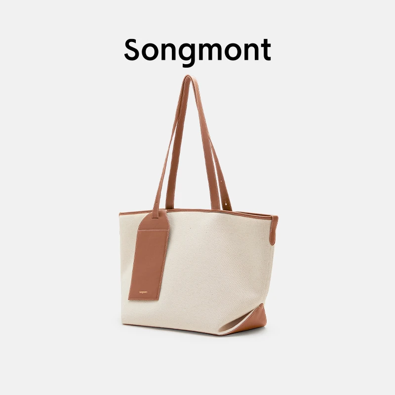 Songmont山下有松挂耳城市度假托特包大容量通勤单肩腋下帆布包