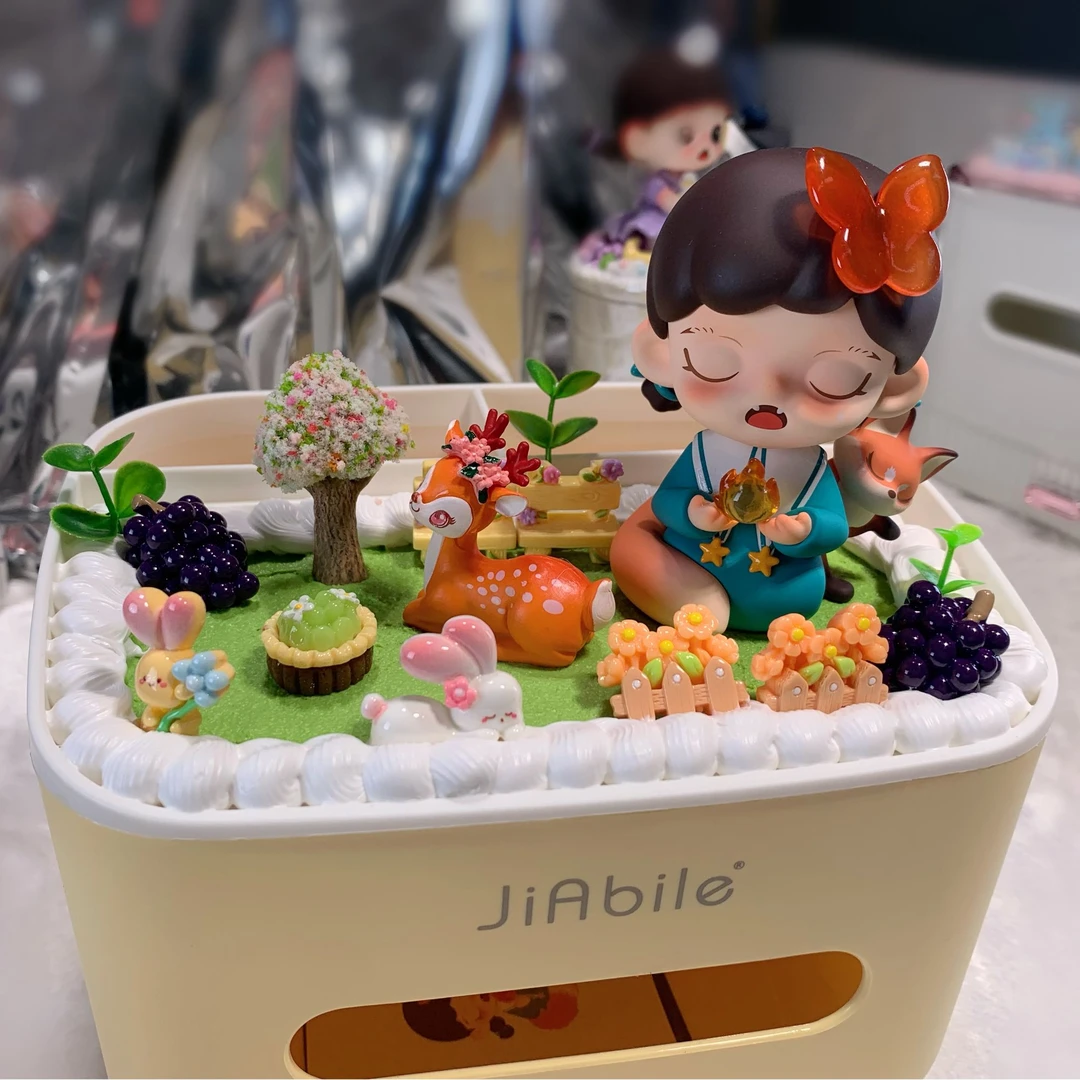 正版带娃手工奶油胶纸巾盒可爱创意摆设