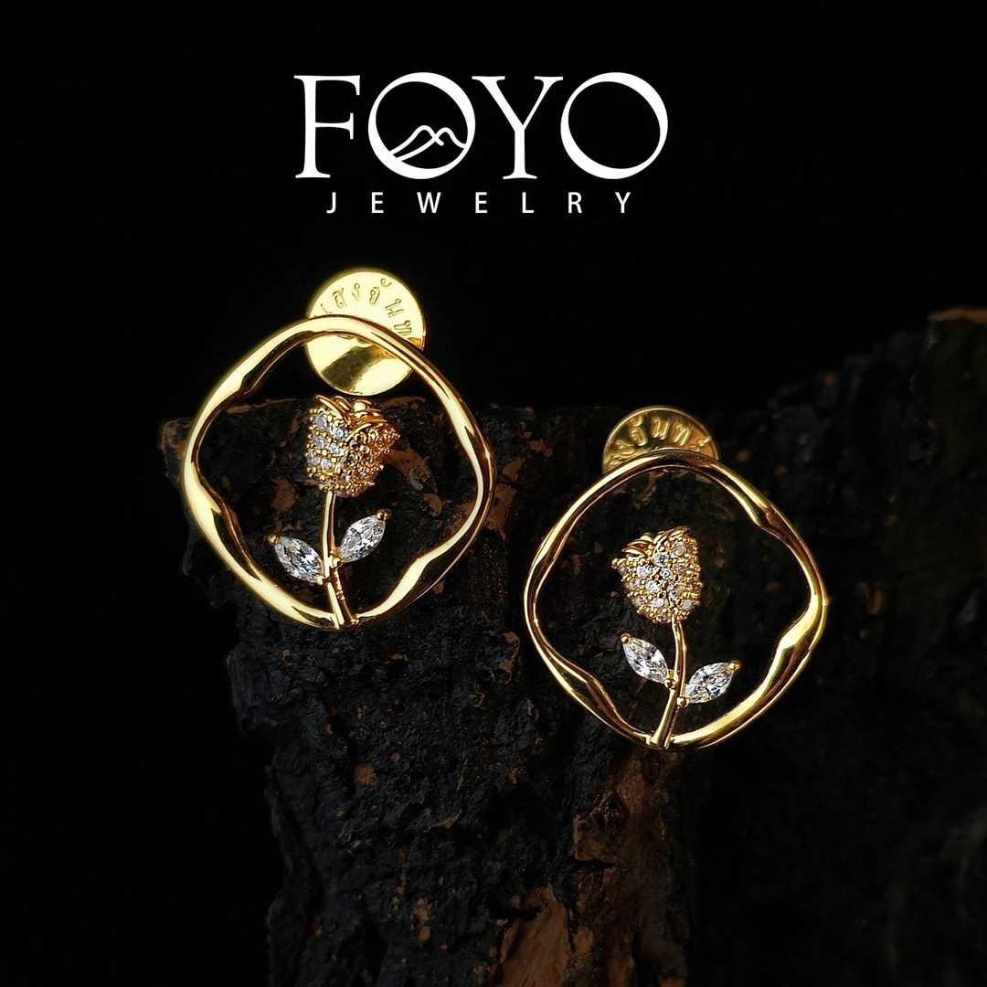 4026 镶x锆x郁金香耳钉女