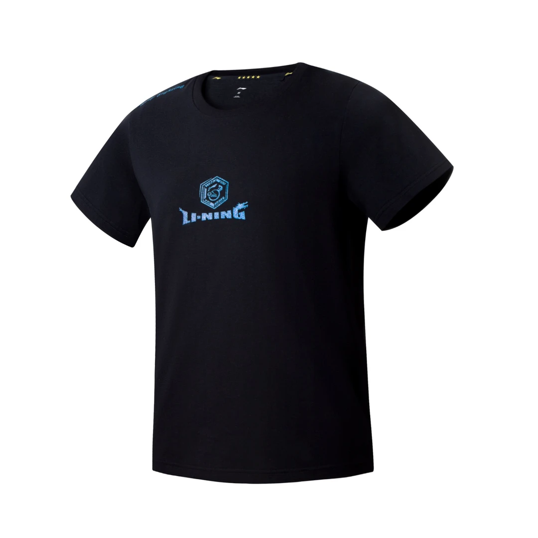 LI-NING/李宁【闫安专属】马龙乒乓球系列短袖文化衫黑色AHSUA55-1