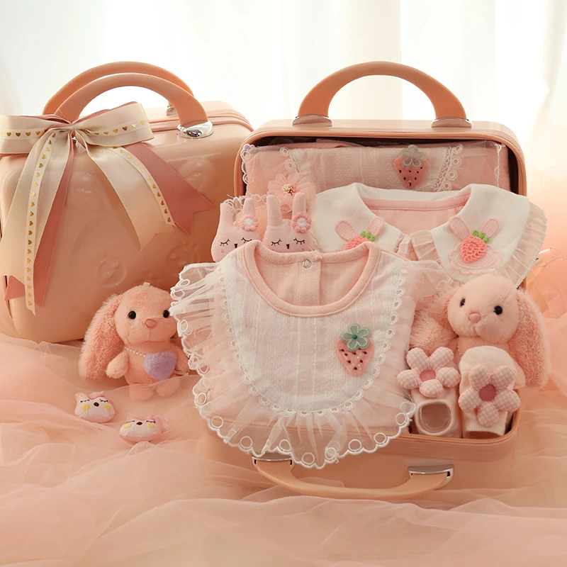 新生的儿见面礼盒婴儿衣服套装女宝宝满月百天礼物春夏大礼包送礼