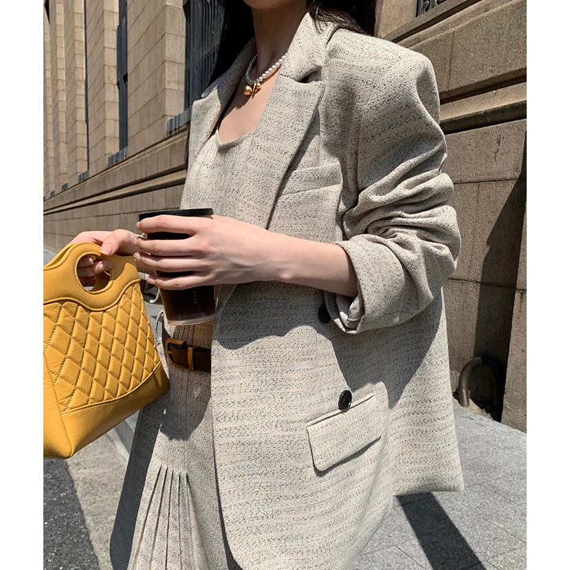 秋日美拉德轻奢高端气质西装外套女宽松83690