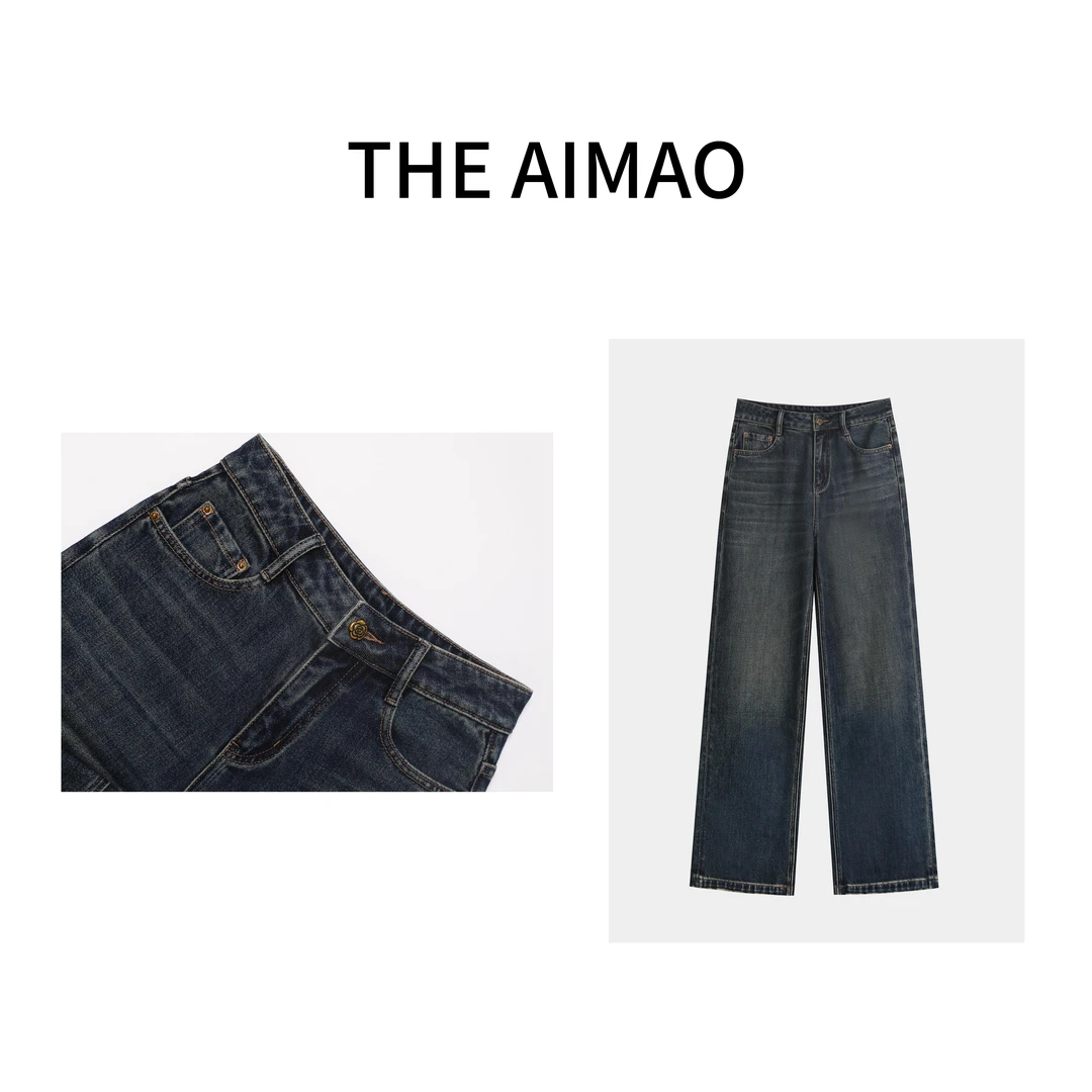 【THE AIMAO】“都市牛仔”时髦刚需摩登直筒水洗牛仔裤XYX80787