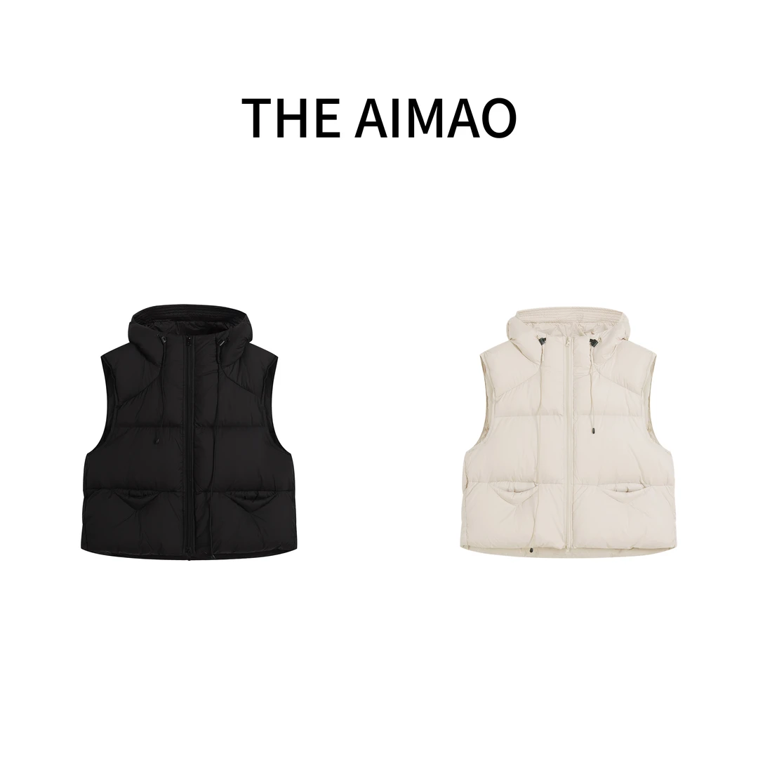 【THE AIMAO】“轻云朵”轻暖白鹅绒蓬松保暖连帽羽绒马甲XYX81088