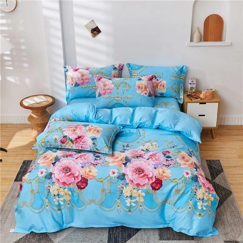 四件套全棉100纯棉床单被套三件套床上用品春秋款简约儿童200x230