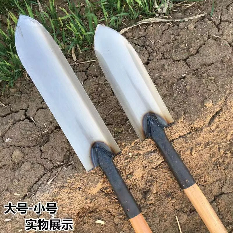 【锯片钢筒子锹】尖头铲加长铲挖洞起苗窄细锹