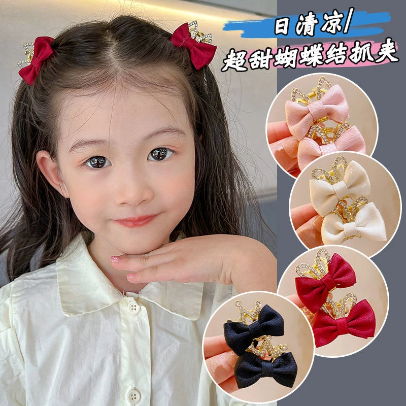 双面蝴蝶结小抓夹女儿童发饰小号侧边刘海发夹女童碎发卡夹子头饰
