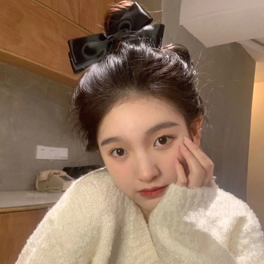 可爱黑色蝴蝶结发绳女扎头发头绳橡皮筋网红2024年新款发圈头饰