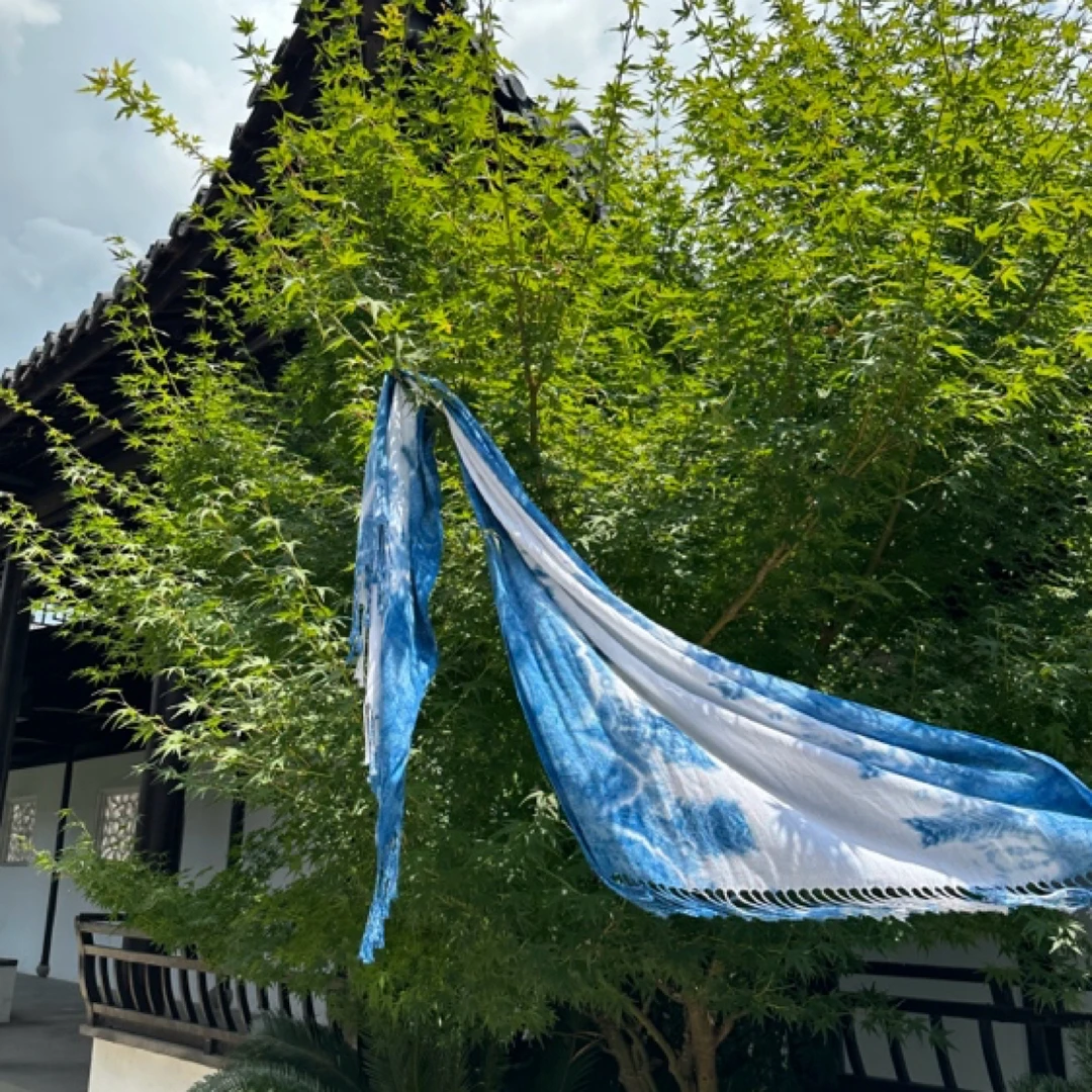 扎染围巾云染披肩配饰