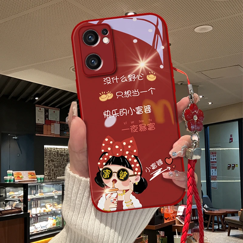 适用于OPPOreno7一夜暴富金漆玻璃壳全包手机壳简约玻璃壳女