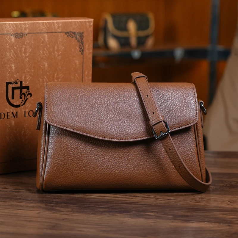 【现货】香港品牌Eadem Loire轻奢女士牛皮包包百搭单肩斜挎包6010