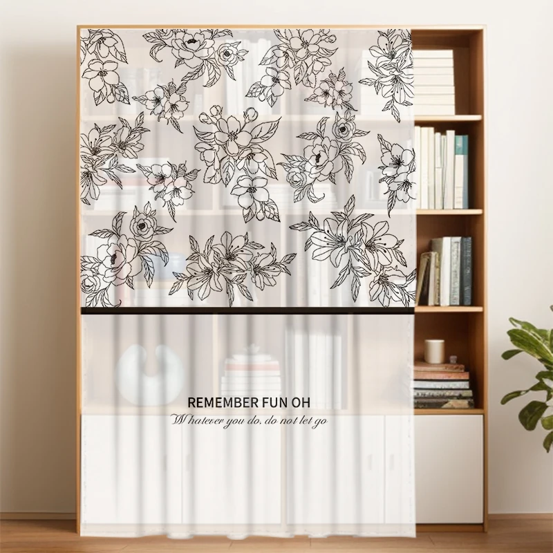 衣柜遮挡帘新款免打孔滑轨布艺帘子遮挡杂物橱柜子防尘帘遮丑纱帘