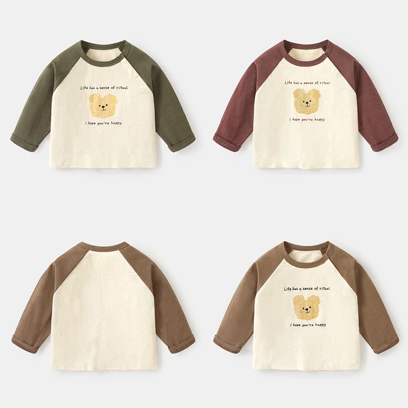 【现货】婴儿衣服休闲长袖T恤春装春秋宝宝打底衫儿童小童上衣Y8943